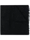 Brunello Cucinelli Sequin-embellished Cashmere-silk Blend Scarf In Black