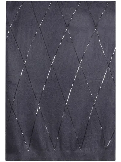 Brunello Cucinelli Sequin-embellished Scarf In Blue