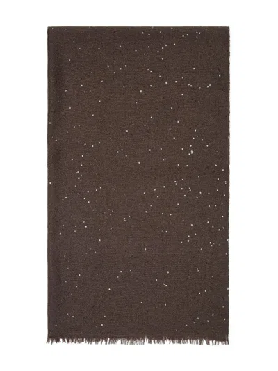 Brunello Cucinelli Sequin-embellished Scarf In Brown