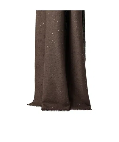 Brunello Cucinelli Sequin-embellished Scarf In Brown