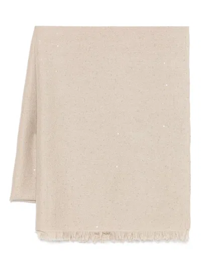 Brunello Cucinelli Sequin-embellished Scarf In Neutrals