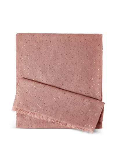 Brunello Cucinelli Sequin-embellished Scarf In Pink