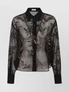 Brunello Cucinelli Women Crispy Silk Shirt With Glistening Flora Embroidery