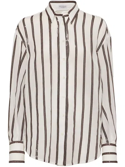 BRUNELLO CUCINELLI SEQUIN-EMBELLISHED SHIRT