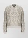 Brunello Cucinelli Sequin Embellished Short Cardigan In Gold