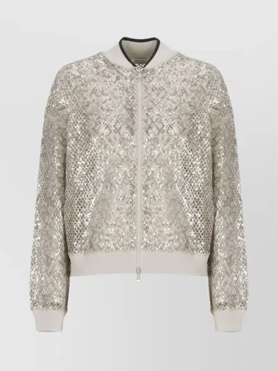 BRUNELLO CUCINELLI SEQUIN EMBELLISHED SHORT CARDIGAN