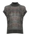 Brunello Cucinelli Sequin-embellished Striped Vest In Black