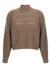 Brunello Cucinelli Rustic Dazzling Net Sweaters And Cardigans Brown In Brown