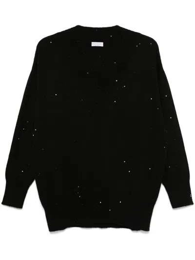 Brunello Cucinelli Sequin-embellished Sweater In Black