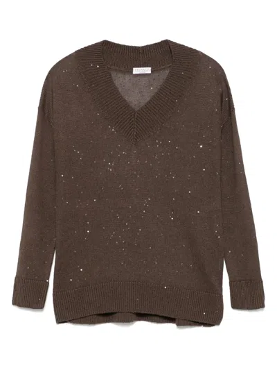 Brunello Cucinelli Sequin-embellished Sweater In Multicolor