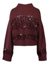 Brunello Cucinelli Sequin-embellished Sweater In Red