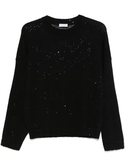 Brunello Cucinelli Pullover Mit Pailletten In Schwarz