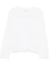 Brunello Cucinelli Crew Neck Sequined Knit Sweater In White