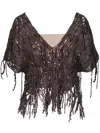 Brunello Cucinelli Sequin-embellished T-shirt In Brown