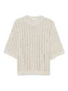 Brunello Cucinelli Sequin-embellished T-shirt In Neutrals