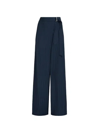 Brunello Cucinelli Sequin-embellished Tailored Trousers In Blue