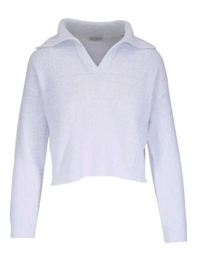 Brunello Cucinelli Sequin-embellished Top In White