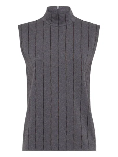 BRUNELLO CUCINELLI SEQUIN-EMBELLISHED TOP