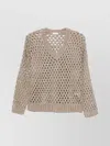 Brunello Cucinelli Sequin Embellished V-neck Knit Sweater