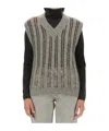 Brunello Cucinelli Wool & Mohair Open Knit Vest In Gray