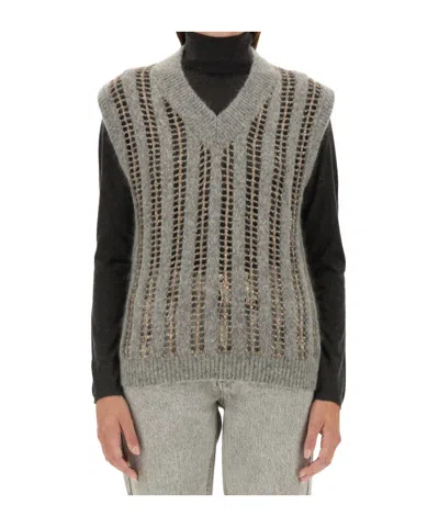 BRUNELLO CUCINELLI BRUNELLO CUCINELLI V-NECK KNITTED VEST
