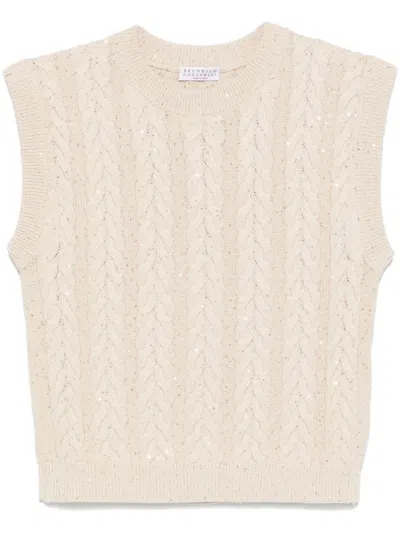 BRUNELLO CUCINELLI SEQUIN-EMBELLISHED VEST