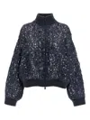 Brunello Cucinelli Sequin-embellished Zip-front Cardigan