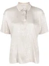 Brunello Cucinelli Sequin Embellishment Polo T-shirt In Neutrals