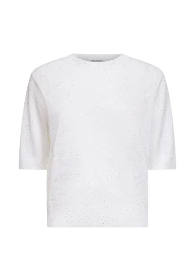 Brunello Cucinelli Sequin-embellishment T-shirt In White