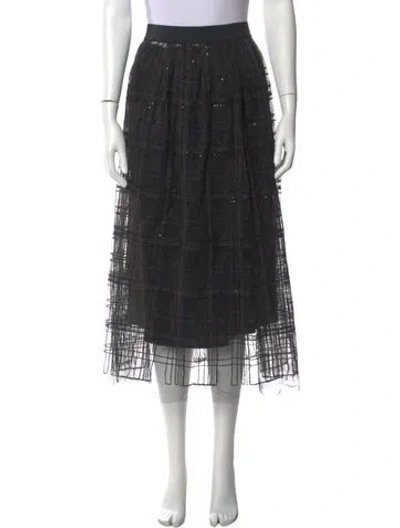 Pre-owned Brunello Cucinelli Sequin Embellishments Midi Length Skirt In Gray
