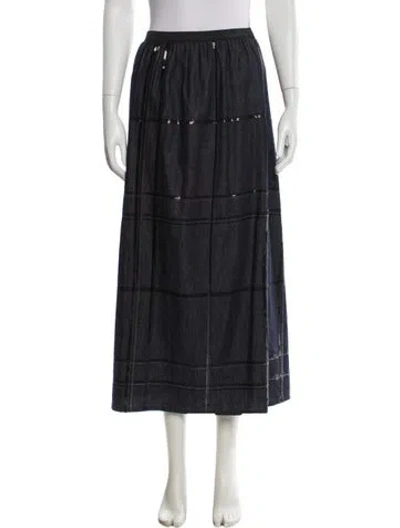 Pre-owned Brunello Cucinelli Sequin Embellishments Midi Length Skirt In Gray