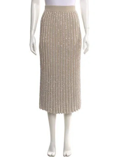 Pre-owned Brunello Cucinelli Sequin Embellishments Midi Length Skirt In Neutral