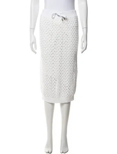 Pre-owned Brunello Cucinelli Sequin Embellishments Midi Length Skirt In White