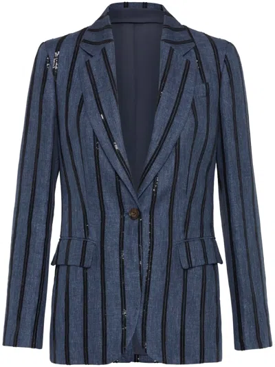 BRUNELLO CUCINELLI SEQUIN-EMBROIDERED BLAZER