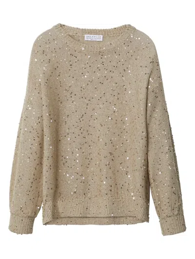 Brunello Cucinelli Bluse Mit Pailletten In Neutrals