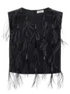 BRUNELLO CUCINELLI SEQUIN FEATHER TOP TOPS