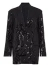 Brunello Cucinelli Sequin Floral Blazer In Black