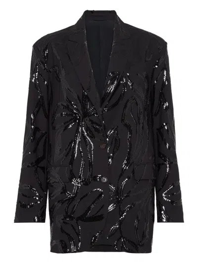 Brunello Cucinelli Sequin Floral Blazer