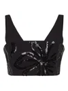 Brunello Cucinelli Top With Dazzling Floral Embroidery In Black