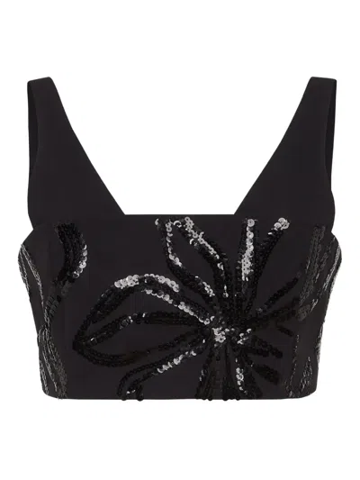 BRUNELLO CUCINELLI SEQUIN FLORAL-MOTIF TOP