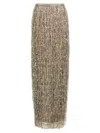 Brunello Cucinelli High Waist Sequin Fringed Skirt In Beige