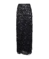 Brunello Cucinelli Black Crispy Silk Column Couture Skirt In Black