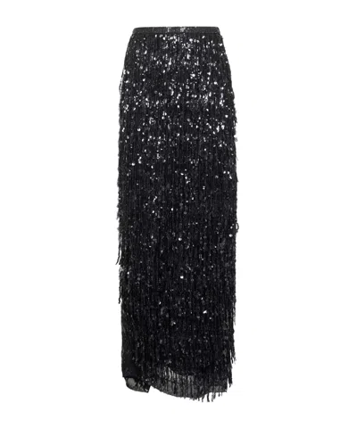 BRUNELLO CUCINELLI BRUNELLO CUCINELLI SEQUIN FRINGED SKIRT