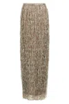 Brunello Cucinelli High Waist Sequin Fringed Skirt In Brown