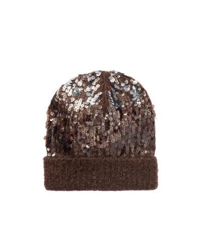 Brunello Cucinelli Sequined Ribbed Mohair-blend Beanie In Multi