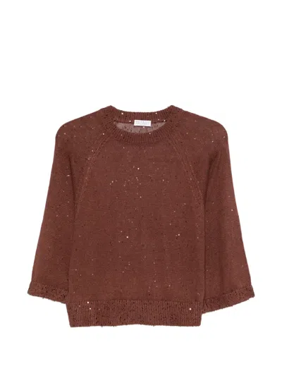 Brunello Cucinelli Sequin Jersey In Brown