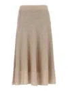 Brunello Cucinelli Wool And Cashmere-blend Midi Skirt In Beige