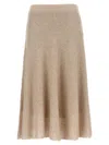 Brunello Cucinelli Sequin Knitted Skirt Skirts Beige In Neutral