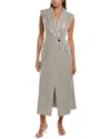 Brunello Cucinelli Sequin Linen-blend Blazer Dress In Gray