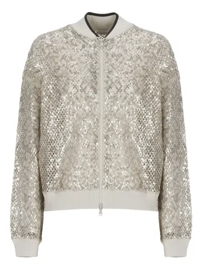 BRUNELLO CUCINELLI SEQUIN PERFORATED CARDIGAN